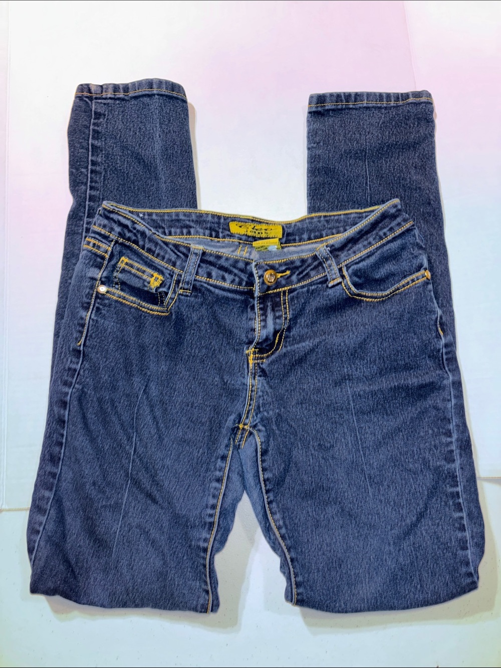 Glee Women’s Dark Blue Skinny Jeans with Gold Stitching
